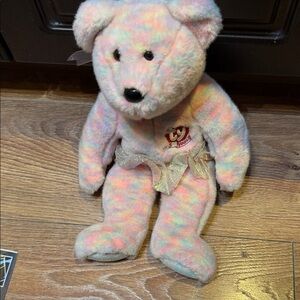 Ty Pastel Plush Bear with Sparkly Bow